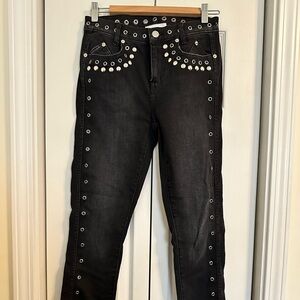 Current/Elliott Black Skinny Studded Jeans